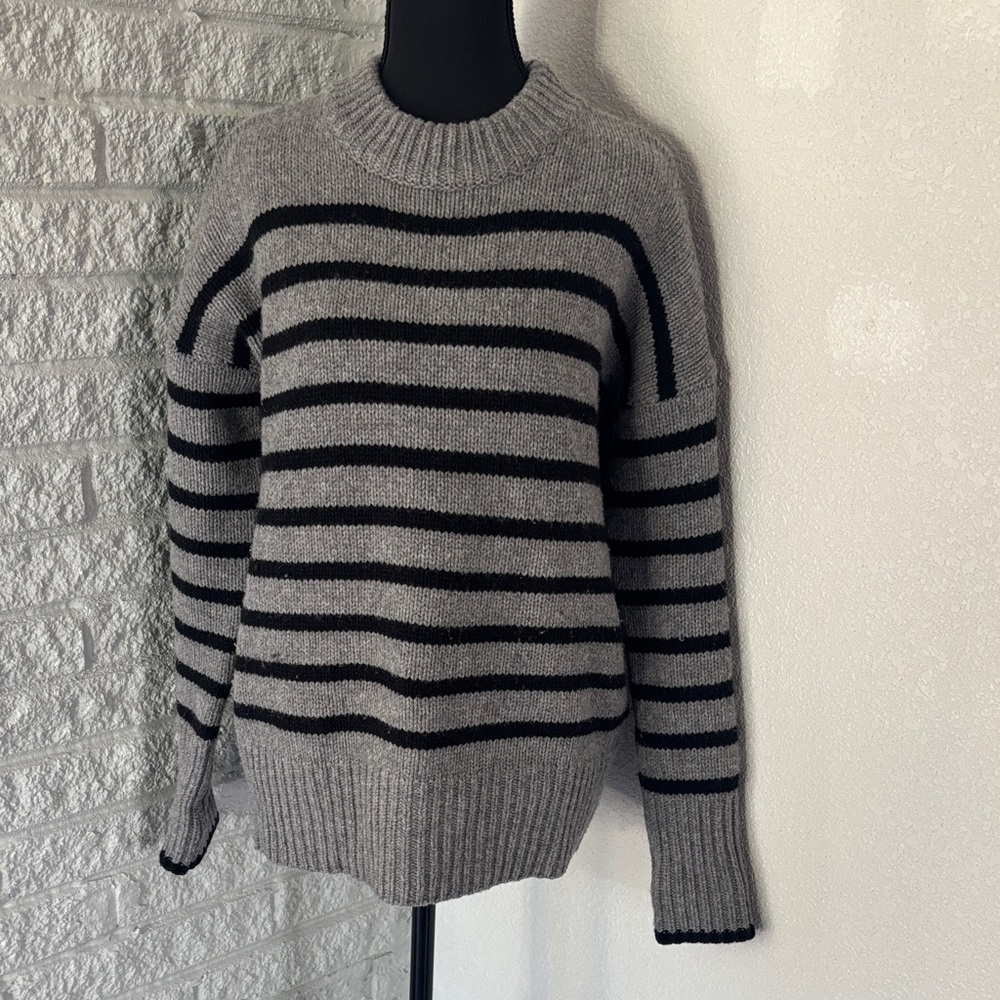 La Ligne Gray and Black Striped Sweater